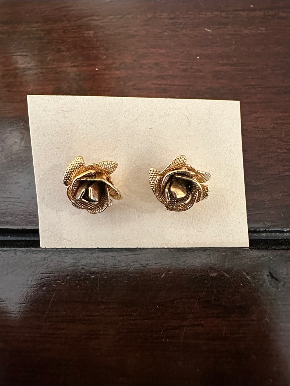 Gold Rose Stud Earrings - Elegant Floral Women's Jewelry